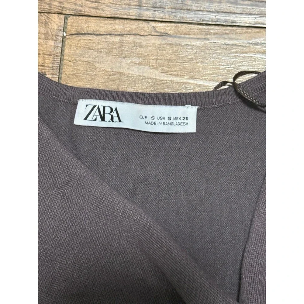 Zara knotted shoulder detail knit midi dress